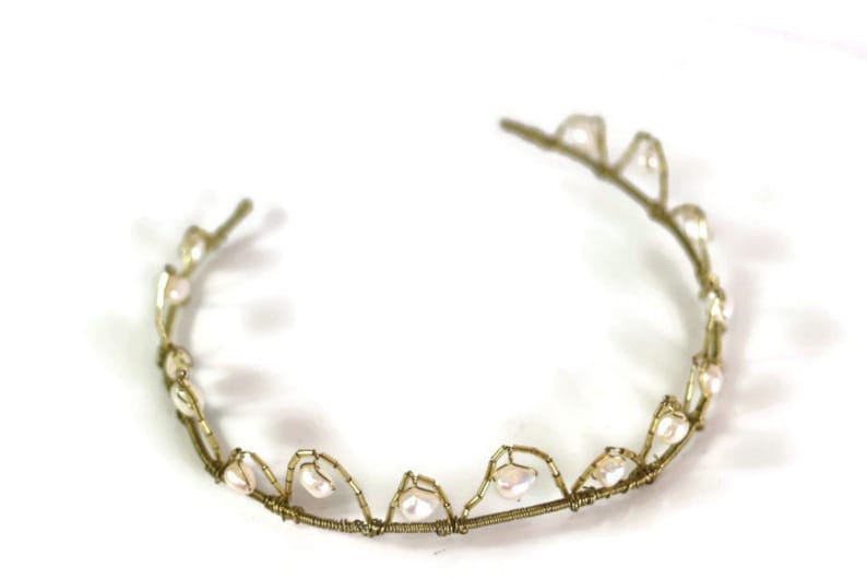 RENAISSANCE Crown Pearl Bridal Wedding Crown Tiara Headpiece Medieval Bride as featured in the Tv series REIGN