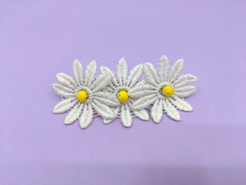 DAISY Hair Barrette White Lace Daisy Hair Clip Accessories Etsy