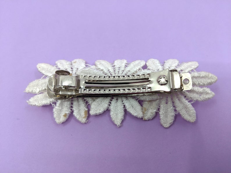 DAISY Hair Barrette White Lace Daisy Hair Clip Accessories Etsy