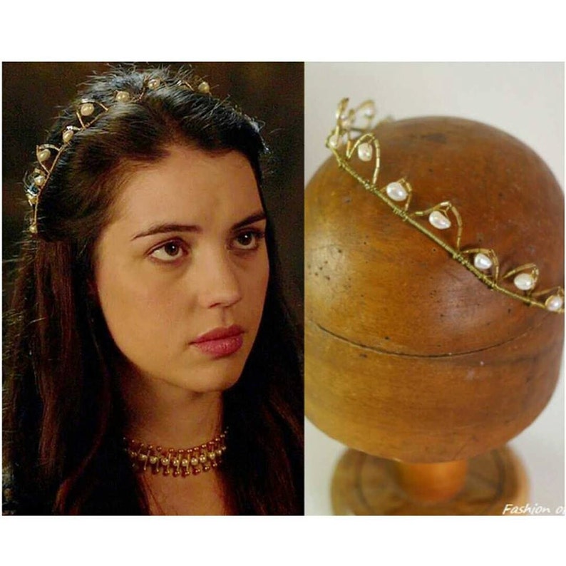 RENAISSANCE Crown Pearl Bridal Wedding Crown Tiara Headpiece Medieval Bride as featured in the Tv series REIGN