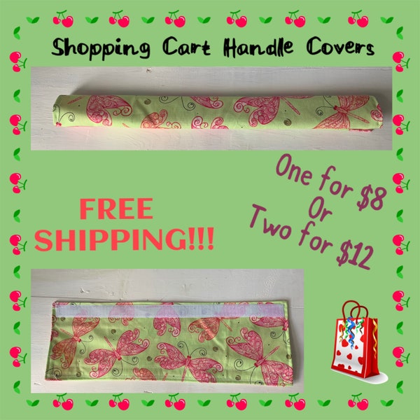 Shopping Cart Handle Covers, Cloth Covers, Shopping Covers, Hand Made, Custom Order, Market, Basket Handle Cover, Reusable, Washable