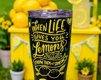 Vaso de limón: botella de agua aislada de acero inoxidable hecha a mano