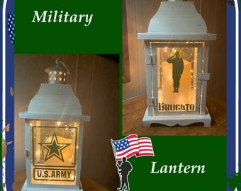 Military Lantern, Lantern, Memory Lantern, Home Decor, Home & Living, Lighting, Hand Made, Custom Order, Army, Navy, Marines, Air Force