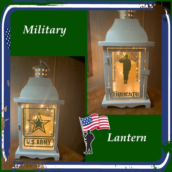 Military Lantern, Lantern, Memory Lantern, Home Decor, Home & Living, Lighting, Hand Made, Custom Order, Army, Navy, Marines, Air Force