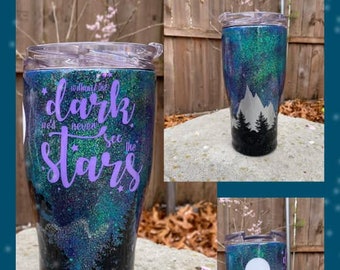 Tumbler, Northern Lights, Without The Darkness We'd Never See The Light, Home And Living, Kitchenware, Drinkware, Tumblers, Waterbottle