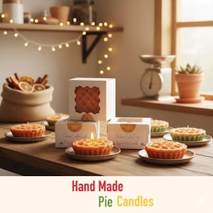 Scented Pie Candle: 3" Handmade Tart Tin Candle