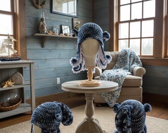 Gehaakte krakende hoed: aangepaste kleur winteroctopushoed