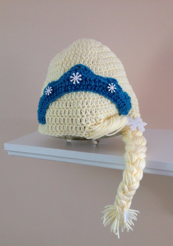 Elsa Crochet Hat Snow Queen Hand Made 