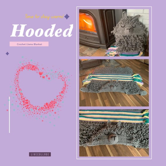 Llama Blanket, Alpaca Blanket, Crochet Llama Blanket, Crochet