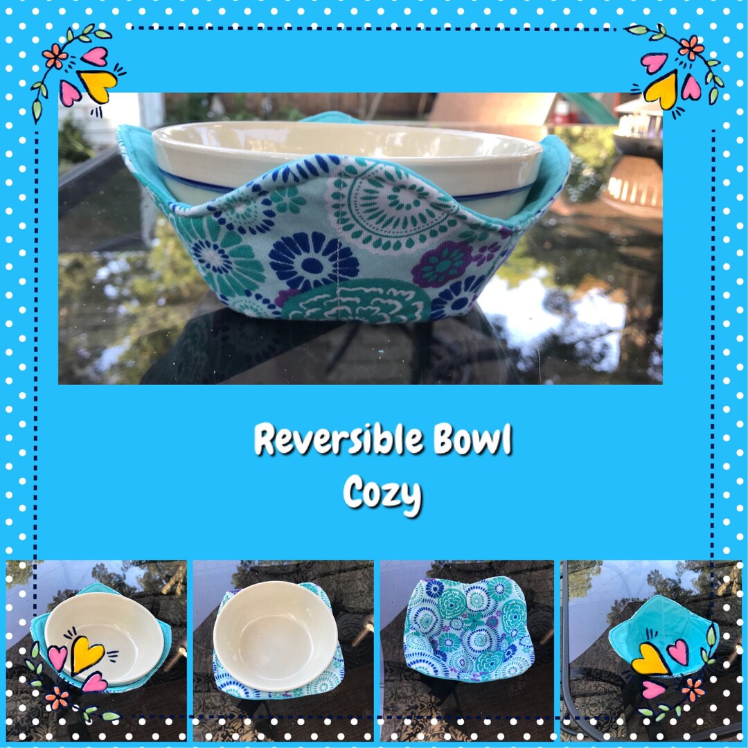 Bowl Cozy Reversible Bowl Cozy Soup Bowl Cozy Microwavable Etsy