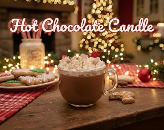 Vela de taza de chocolate caliente: cera de soja de 18 oz, perfumada