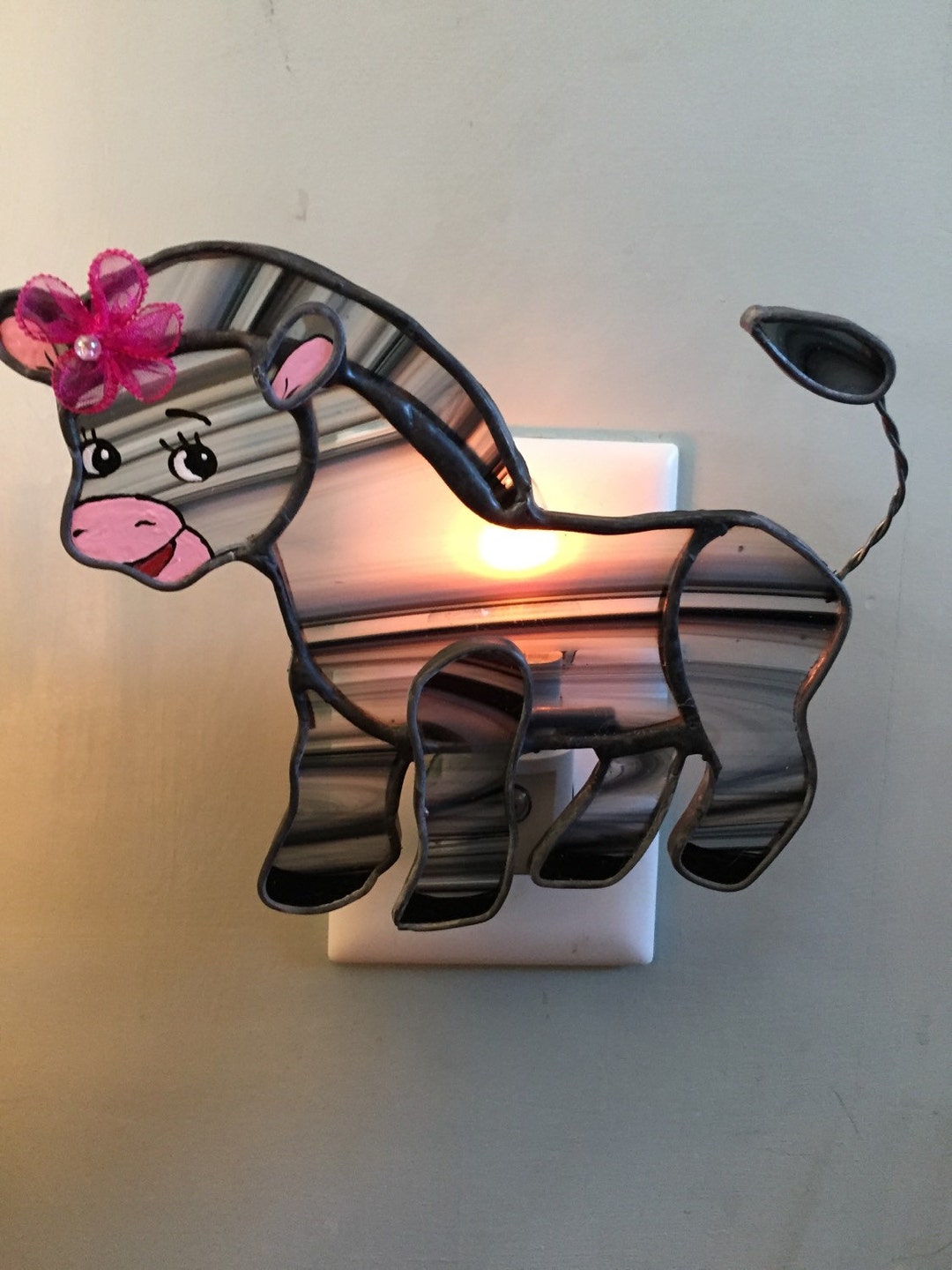 Stained Glass Zebra Night Light or Sun Catcher Etsy