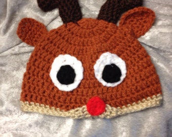 Crochet Reindeer Hat