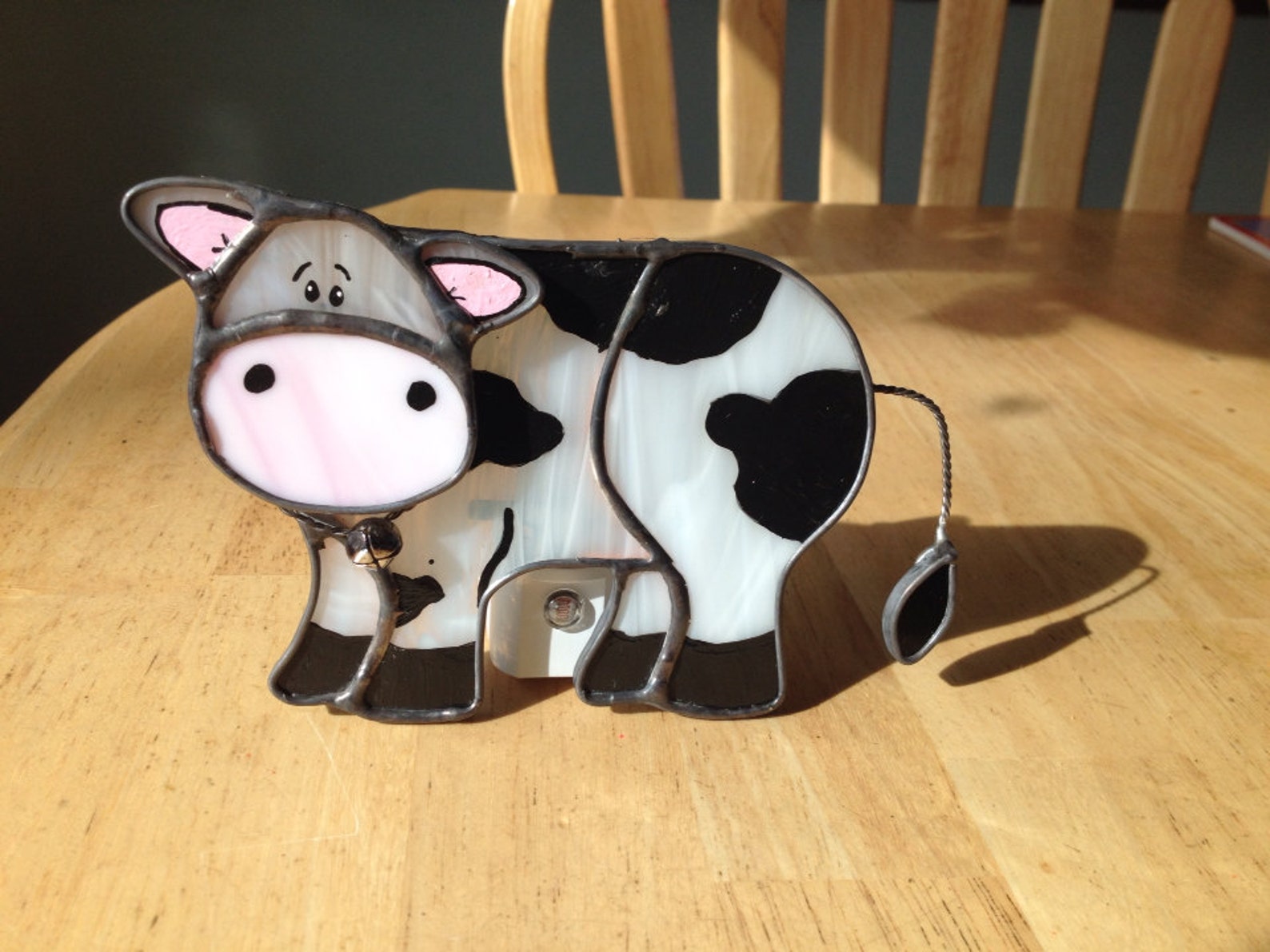 Cow Stained Glass Night Light Cow Night Light Sun Catcher Etsy