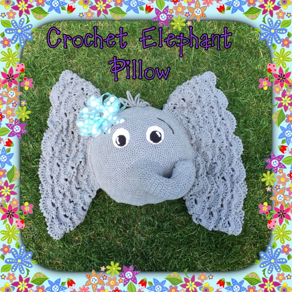 Elephant Pillow Crochet Decortive Pillow House Decor Hand Etsy