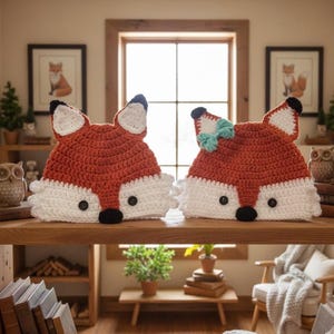 Crochet Fox Cap (Sizes Infant-Adult)