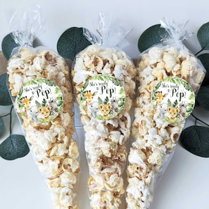 Jungle Baby Shower Popcorn bags with stickers Set of 12