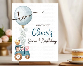 Letrero de bienvenida de cumpleaños de granja, cumpleaños de granero, cumpleaños floral de granja, animales de granja, letrero de cumpleaños de granero, primer cumpleaños de granja
