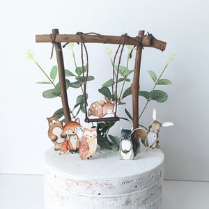 Woodland Cake Topper, Woodland Baby Shower Cake Topper, Woodland Birthday Party Cake Topper Woodland Animals cake decoration, woodland decor