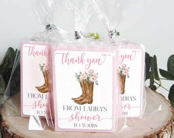 Pink Cowgirl soap Favors Floral Cowgirl Baby shower favors Soap Party Favors Cowboy Boot Birthday Party soap favors Bridal Shower soap favor
