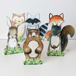 Woodland Animal 6" Cutouts with Easel Backs, Woodland Baby Shower Centerpieces, Woodland Birthday Party Decoration, Woodland animals