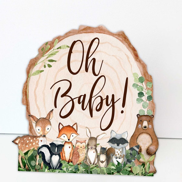 Woodland Centerpieces Cutouts 6.5" tall, Woodland Baby Shower Centerpieces, Woodland Birthday Centerpieces, Woodland Party Decorations signs