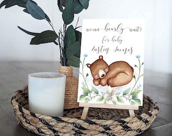 Woodland Centerpieces, We can Bearly Wait Baby Shower centerpiece, woodland decorations, woodland table decor, Woodland baby shower sign