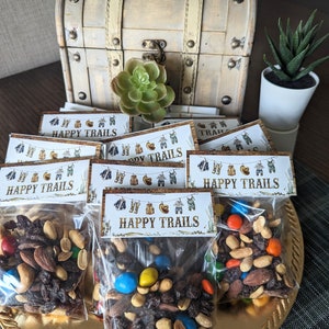 Set of 12 Cowboy Treat Bag Toppers with bags, Vintage Cowboy Birthday Party favors, Baby Shower Favors Custom, Cowgirl treats Bags HM788