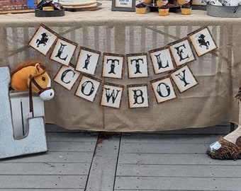 Little Cowboy Banner, Cowboy baby shower banner, Cowboy birthday party banner, Cowboy baby sprinkle, it's a boy, Cowboy shower, HM788