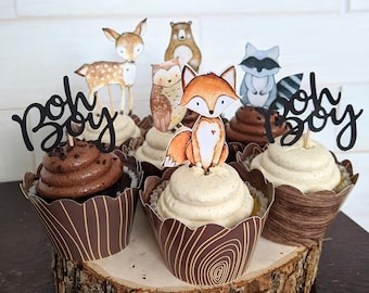 woodland animal baby shower centerpieces