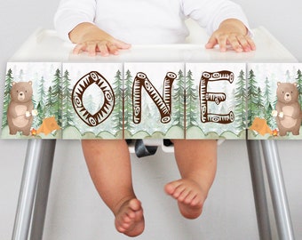 PRINTABLE ONE Happy Camper First Birthday Banner, Happy Camper High Chair Banner, Bear First Birthday Banner, Happy camper banner Digital