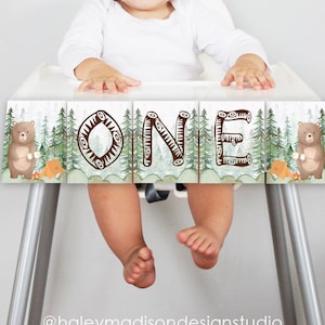 PRINTABLE ONE Happy Camper First Birthday Banner, Happy Camper High Chair Banner, Bear First Birthday Banner, Happy camper banner Digital