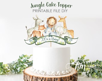 jungle baby shower cake