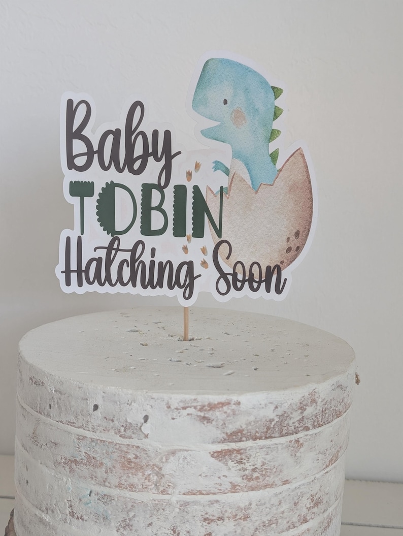 Hatching Soon Dinosaurs Cake Topper Baby Shower Sign - Etsy