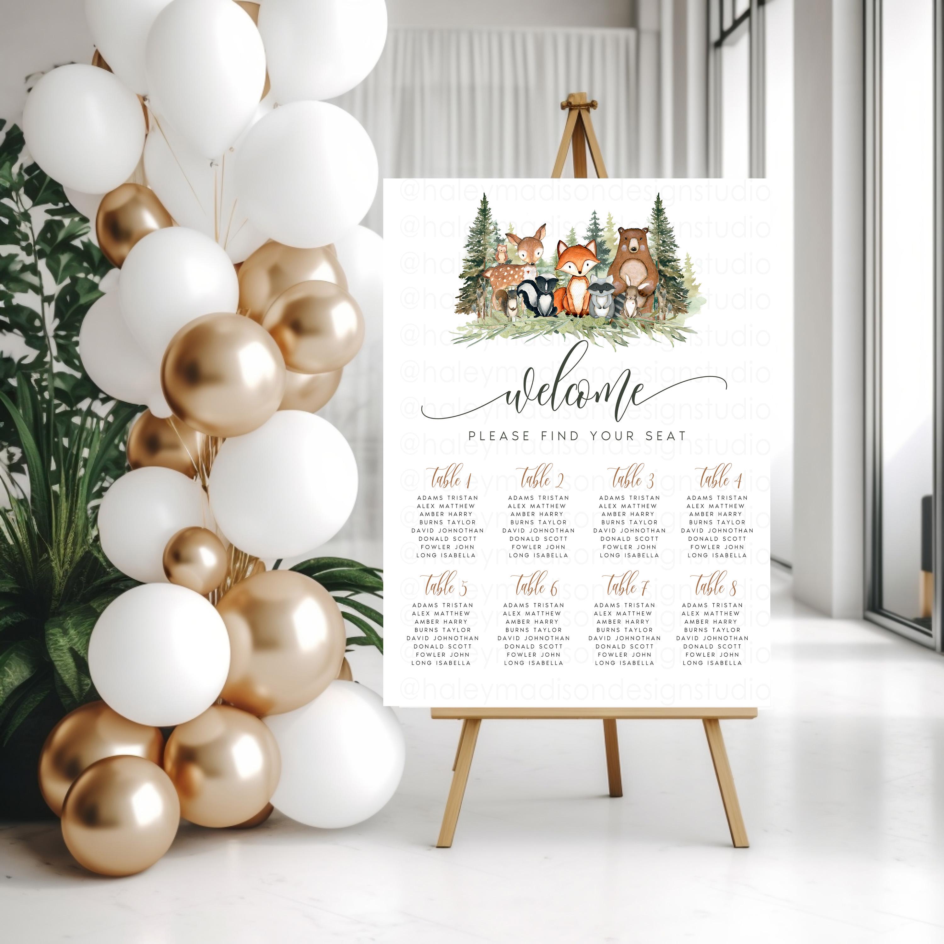 Woodland Baby Shower Seating Chart Editable Download - Etsy