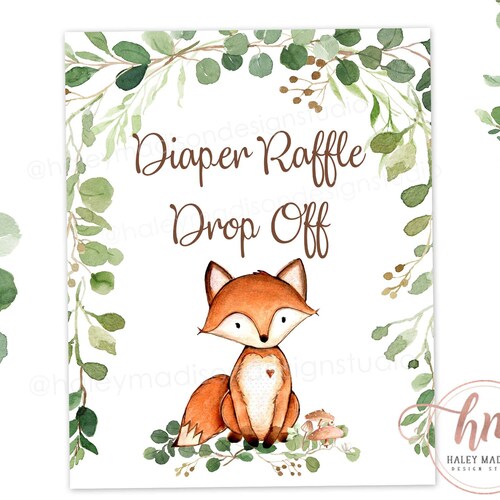 PRINTABLE Woodland Baby Shower Sign Woodland Diaper Thoughts | Etsy