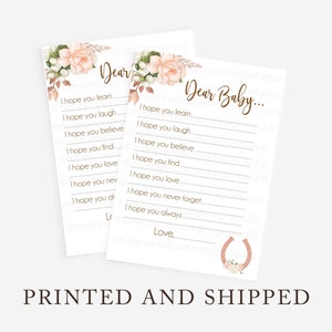 Tarjetas con deseos florales de vaquera para bebé, tarjetas para "Querido bebé", deseos para baby shower de vaquero para bebé, baby shower de vaquera IMPRESO y ENVIADO HM789