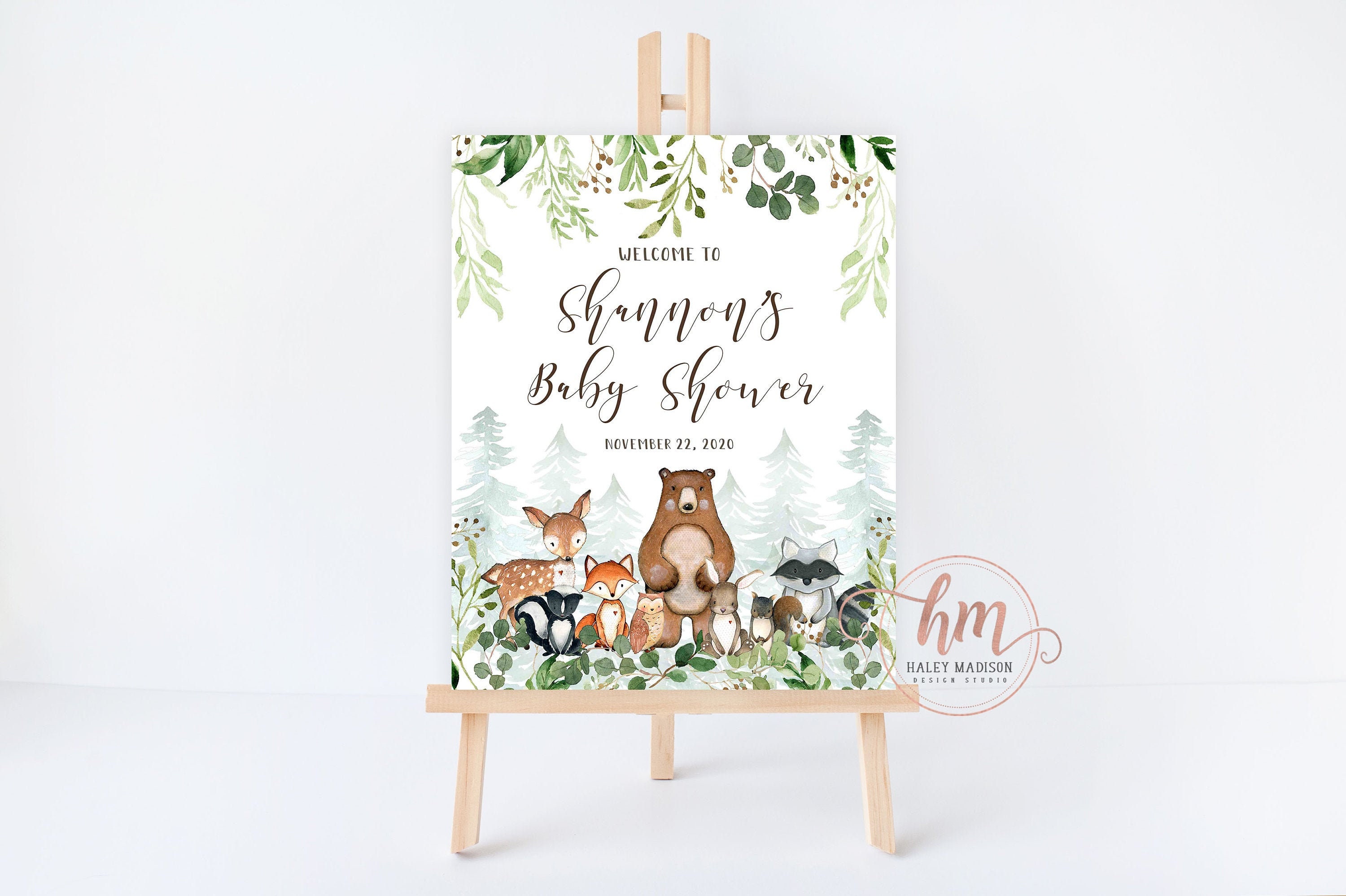 Woodland Theme Baby Shower Signs Etsy