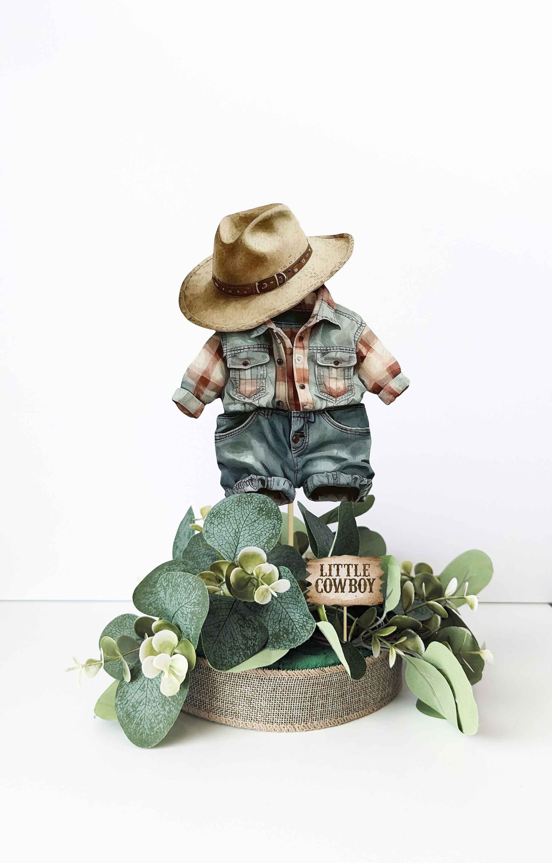 1 Little Cowboy Centerpieces Baby Shower decorations Cowboy Baby shower centerpiece Cowboy western party decor centerpiece