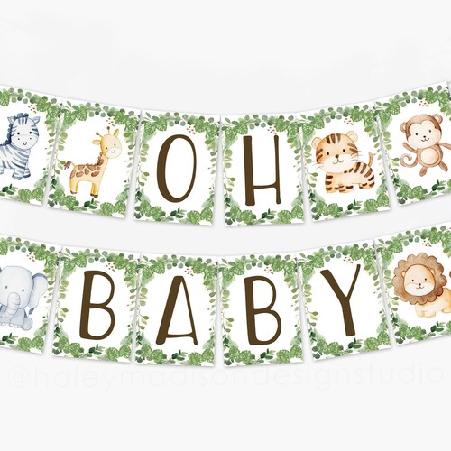 Jungle Oh Baby/oh Boy Banner Jungle Safari Baby Shower - Etsy