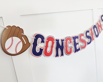 Baseball Concessions Banner, Baseball Birthday party Banner, Baseball Baby Shower Banner, Concessions table, Baseball party decorations