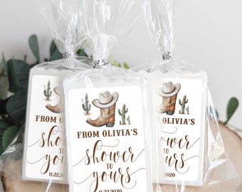 Cowboy Soap Favors, Cowboy theme Baby Shower party favors, Western party Bridal Shower soap favors