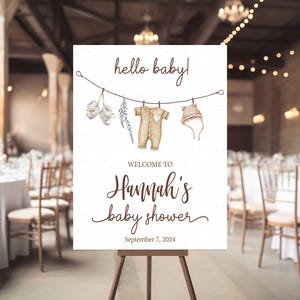 Boho Baby Shower Willkommensschild, Baby Artikel Greenery Baby Shower Zeichen, Gender Neutral Party Schild, wunderliche Baby Shower Poster Board