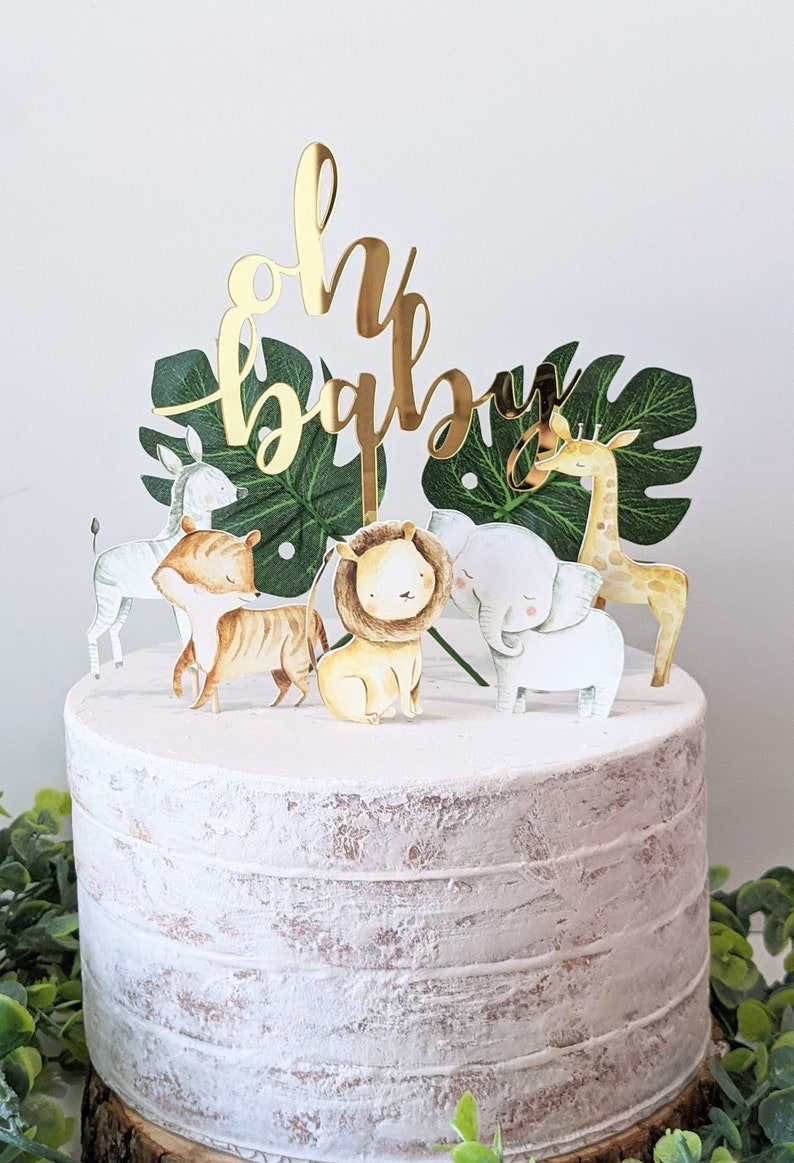 safari jungle baby cake topper