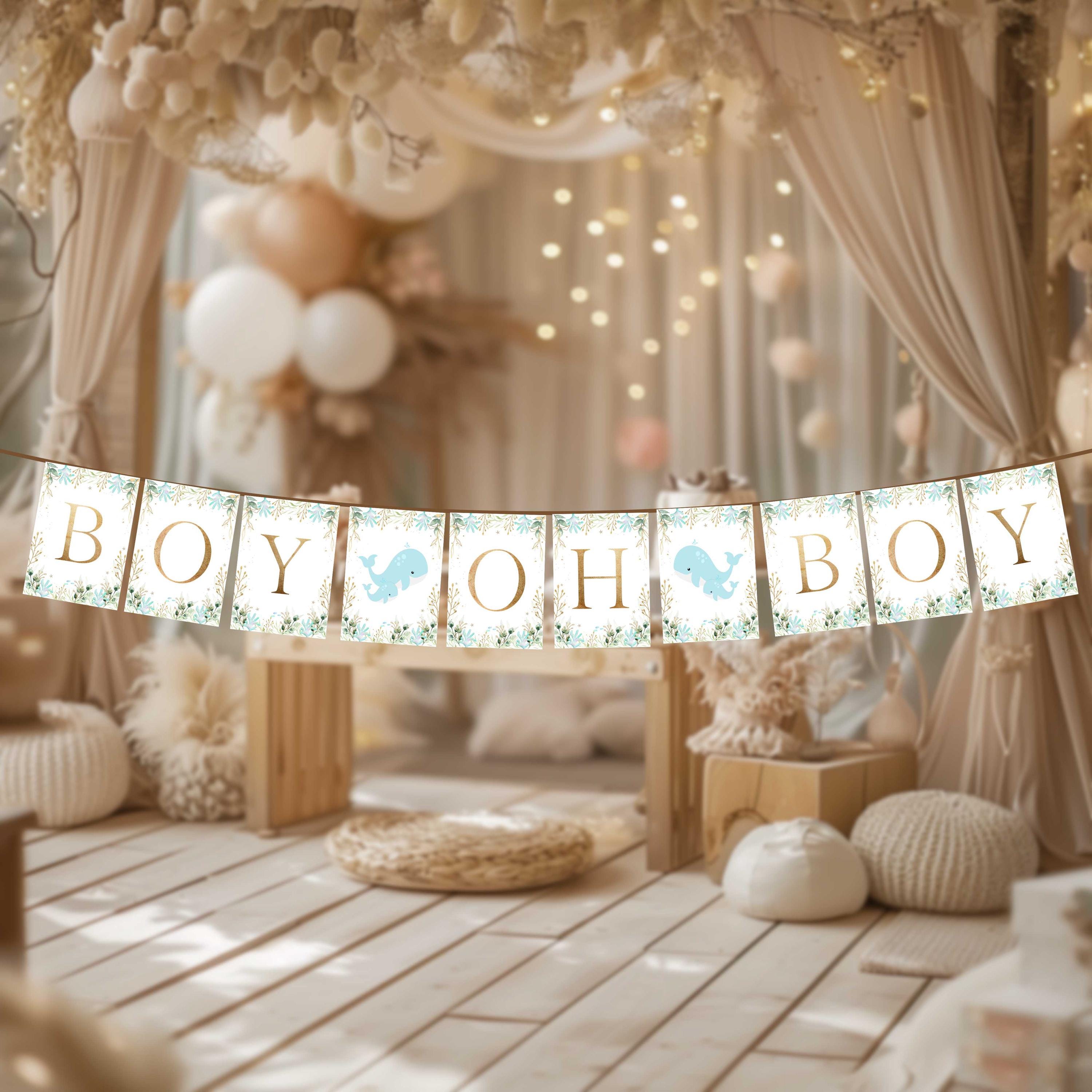 Whale Boy Oh Boy Banner, Whale Baby Shower Banner, Whale Under the Sea Boy banner, Whale boy baby shower decor, Boy Oh Boy baby banner HM239