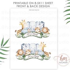 PRINTABLE Jungle Cake Topper, Jungle It's a Boy Cake Topper, Jungle ...