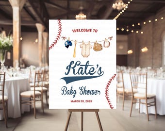 Baseball-Babyparty-Willkommensschild, Sportpartyschild (digital oder gedruckt)
