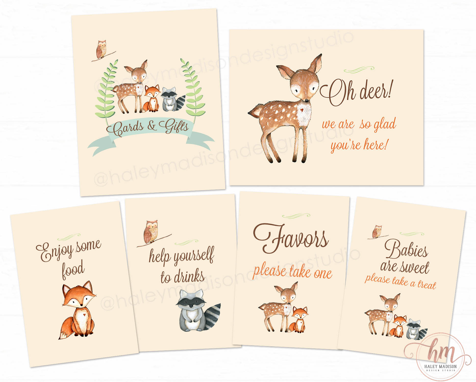 Woodland Baby shower signs Printable signs woodland food Etsy