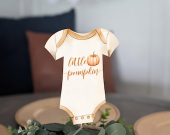 Little Pumpkin Baby Shower Centerpieces, Fall bodysuit Party Decor (Set of 6)