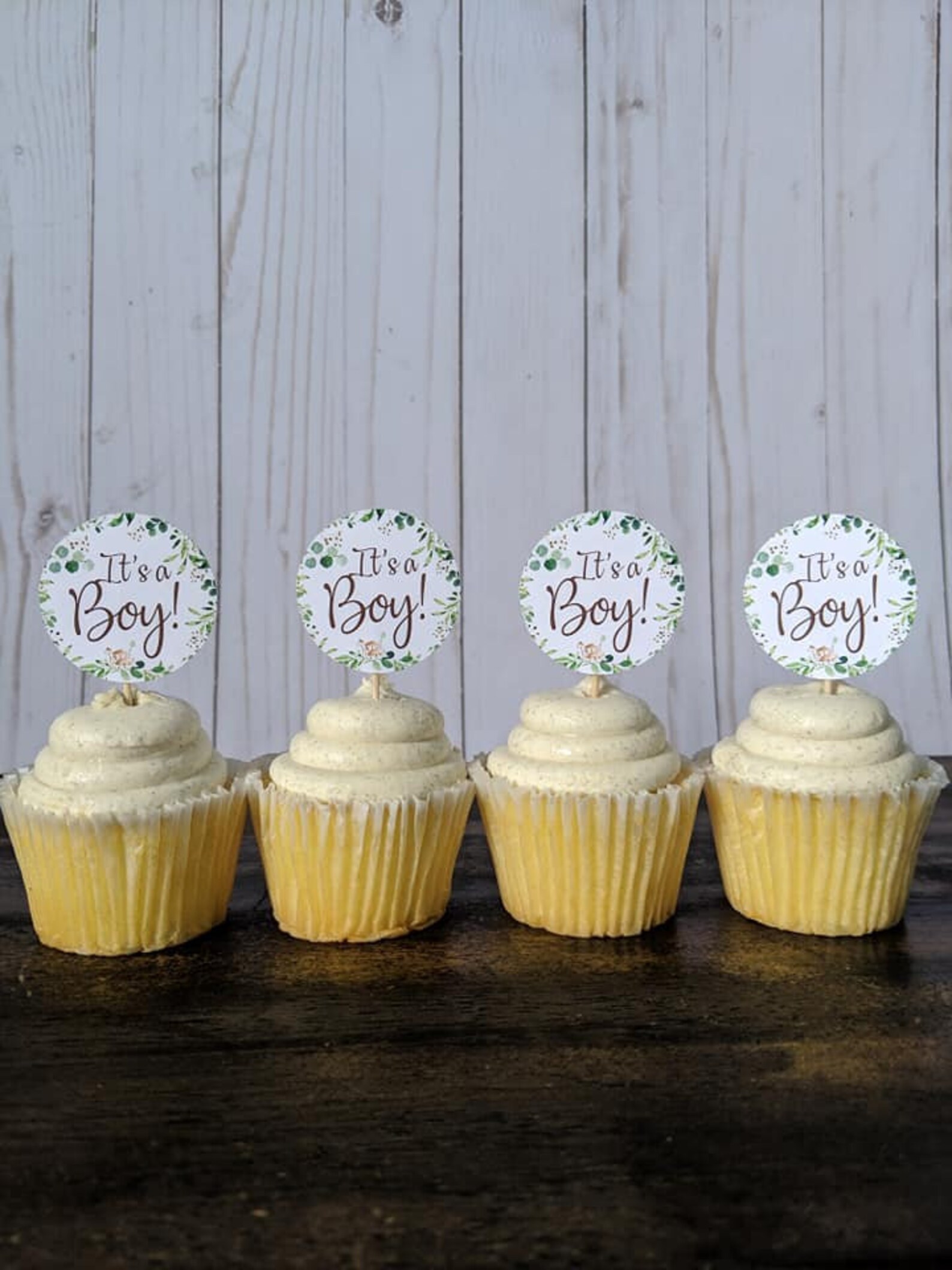 Set of 12 It's a Boy Cupcake Toppers Boy Baby Shower Etsy
